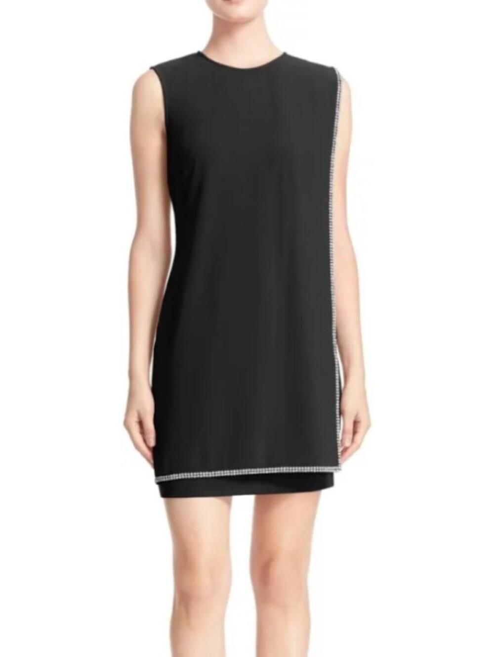 Ted Baker Buford Black Sleeveless Shift Dress with Rhinestone Trim